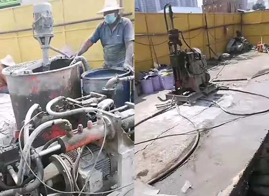 雙液注漿機、注漿加固鉆機施工視頻